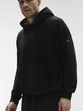 Alo Yoga Double Take Hoodie Black Oversized Modal Blend Large